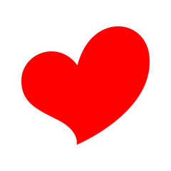 Red heart icon flat design. vector illustration