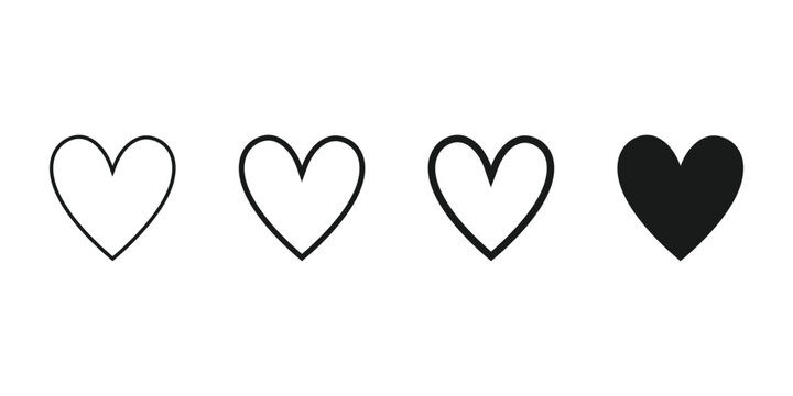 heart icons, concept of love, linear icons
