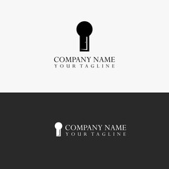 Key hole door vector icon. Real estate and mortgage vector logo design with isolated background.