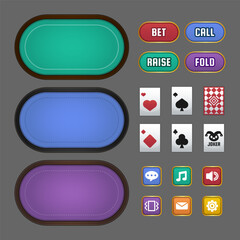 Casino and gambling concept. Casino virtual game asset for design casino games. Asset design for internet casino game online. Cartoon vector