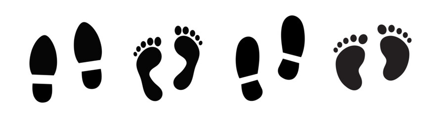  Footprint vector icons collection