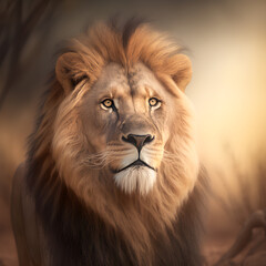 Portrait of a lion.AI generated