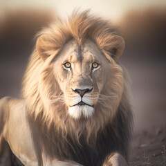 Portrait of a lion.AI generated