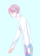 握手を求める男性　穏やか