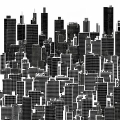 abstract silhouette dark building city at night , generative art by A.I