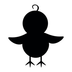 Chicken silhouette with spread wings