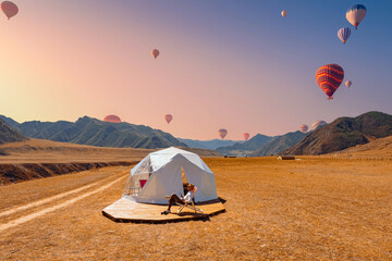 Camping house travel Cappadocia hot air balloons, Tent for tourism