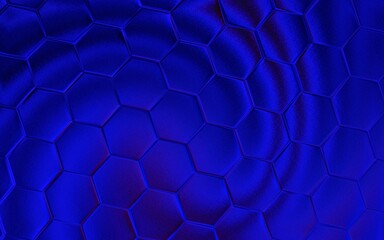 Blue 3d honeycomb or hexagonal pattern background. Realistic and elegant honeycomb texture. Luxury hexagon pattern. Technology and data background design.