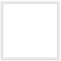 シンプルな白色の正方形の額縁イラスト素材　1：1　White square picture frame