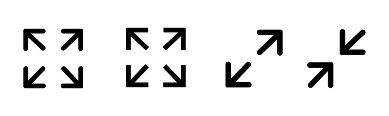 Full screen vector icons set