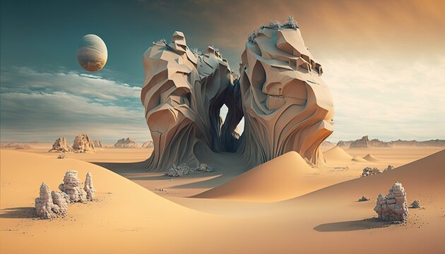 Desert Dreams: A Surreal and Abstract Landscape
