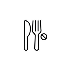 Fasting line icon isolated on white background