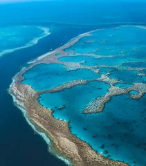 Papier Peint photo Whitehaven Beach, île de Whitsundays, Australie Aerial view of the Great Barrier Reef