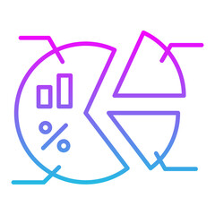 Pie Chart Line Gradient Icon