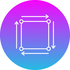 Square Gradient Circle Line Inverted Icon