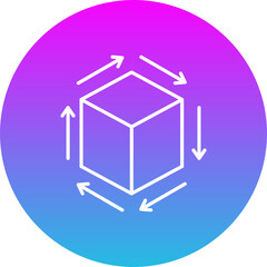 Cube Gradient Circle Line Inverted Icon