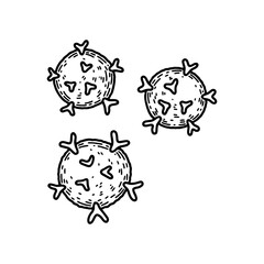 T-killer cells isolated on white background. Hand drawn scientific microbiology vector illustration in sketch style. Adaptive immune system