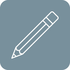 Pencil Multicolor Round Corner Line Inverted Icon