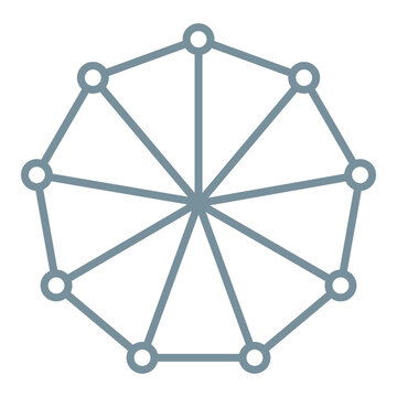 Nonagon Multicolor Line Icon