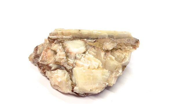 natural rock - pyrite crystals in quartzite mineral stone isolated on white background