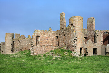 Fototapeta na wymiar Slains Castle - Coastal path between Bullers of Buchan and Cruden bay - Aberdeenshire - Scotland - UK