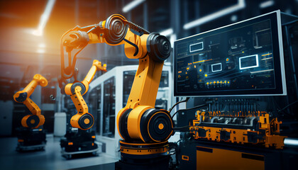 Industrial technology concept. Factory automation. Smart factory. INDUSTRY 4.0
