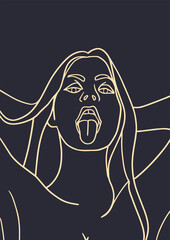 Obraz premium Expressive Silhouettes: Trendy Hand-Drawn Vector Illustrations of Abstract Faces, Hands, and Shapes in Minimalistic Style