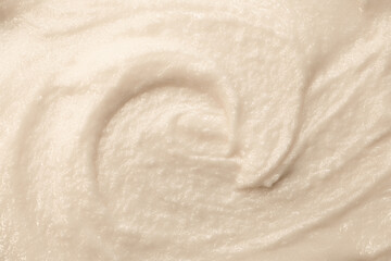 Vanilla cream ice cream. Ice cream texture. Delicious sweet dessert close-up as a background.