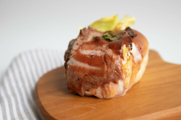 close up grilled meat burger