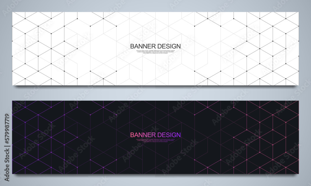 Wall mural vector illustration of abstract geometric background for a banner template or header design