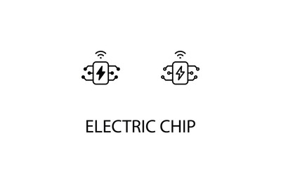Electric chip double icon design stock illustration