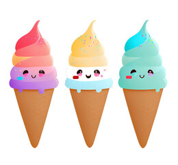 Cone ice cream set
