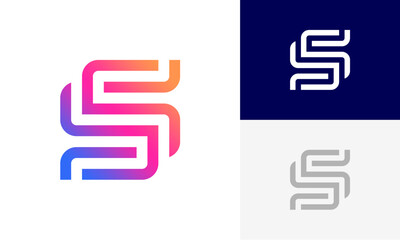 SS or S letter logo initial design vector