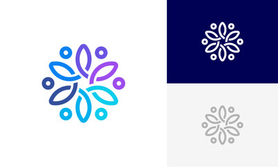 Fototapeta na wymiar Community people, social community, human family logo abstract design vector 