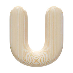 3d Letter U Font Wood