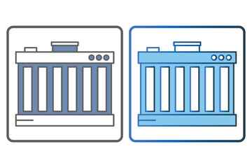 car radiators icon illustration. icon related to car service, car repair. Two tone icon style, lineal color. Simple vector design editable