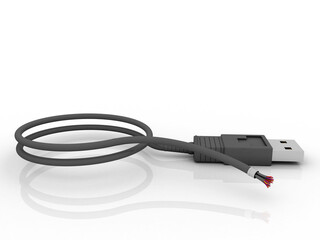 3d rendering Fiber optical cable detail