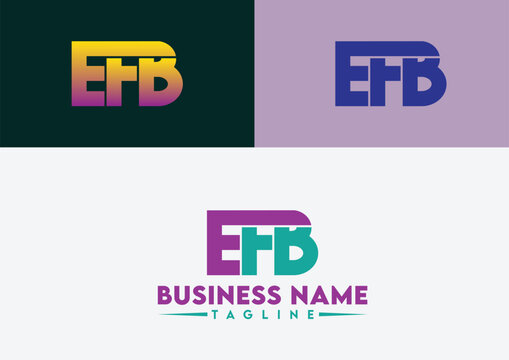 Letter EFB logo design, EFB letter logo