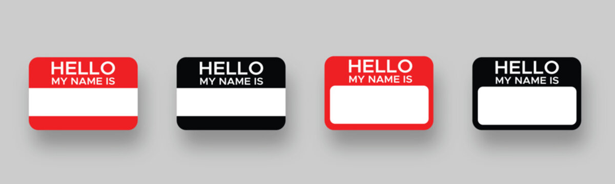  Hello my name is card, Label sticker, introduce badge welcome
