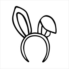 Headband with bunny ears doodle vector illustration isolated on white background © dreamloud