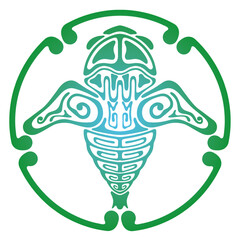 家紋風デザイン / セミの脱皮