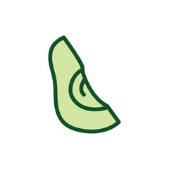 Avocado color line icon. Vegetarian product.