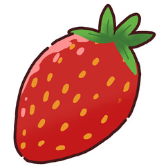 Strawberry cartoon illustration with cute style