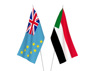 Fototapeta premium Sudan and Tuvalu flags