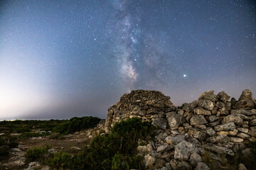 Night landscape and milky way