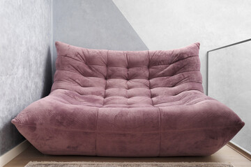Lilac sofa in the living room