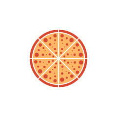 Pizza simple food vector logo icon.