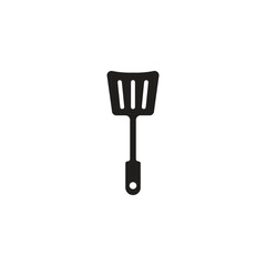 silhouette of cooking spoon for frying vector logo icon.