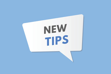 New tips text Button. New tips Sign Icon Label Sticker Web Buttons
