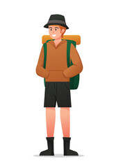 Characters of camping traveling people illustration
